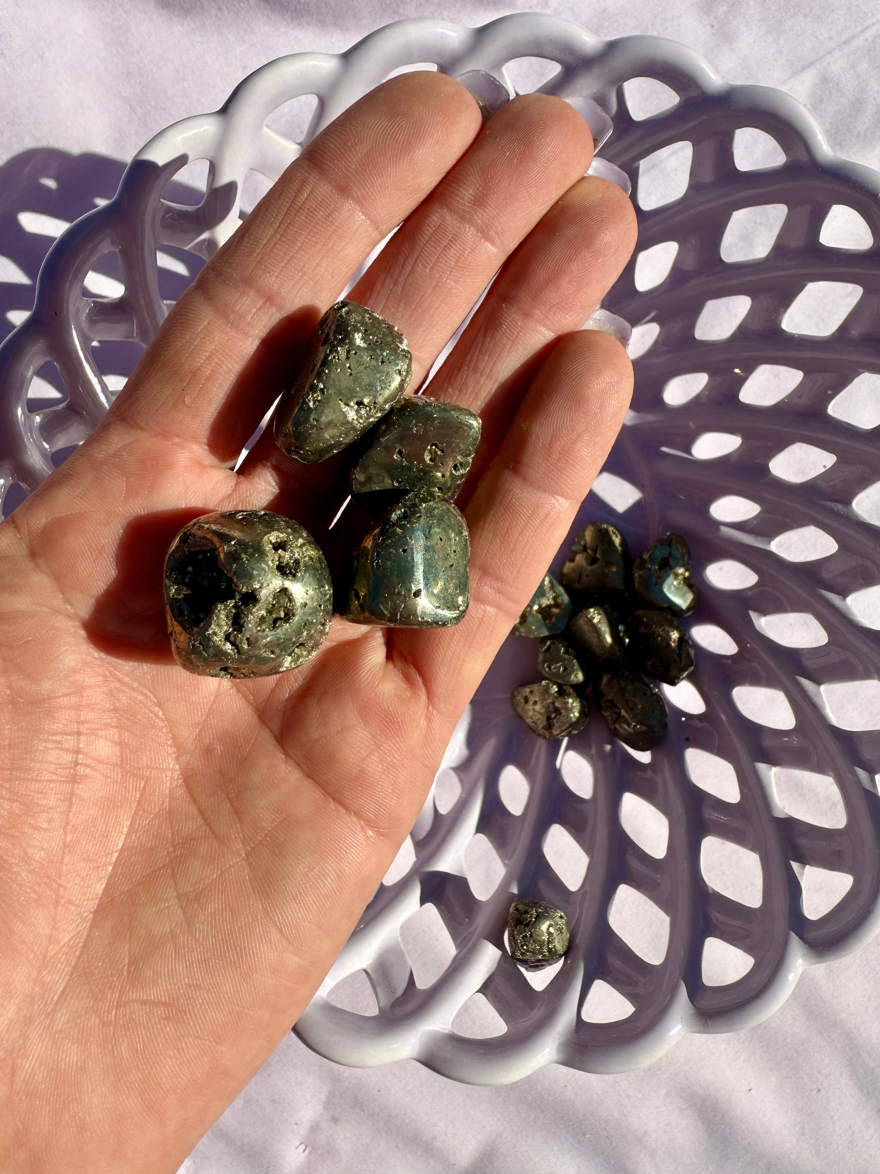 Mini Pyrite Tumbled Stone | Wealth & Abundance