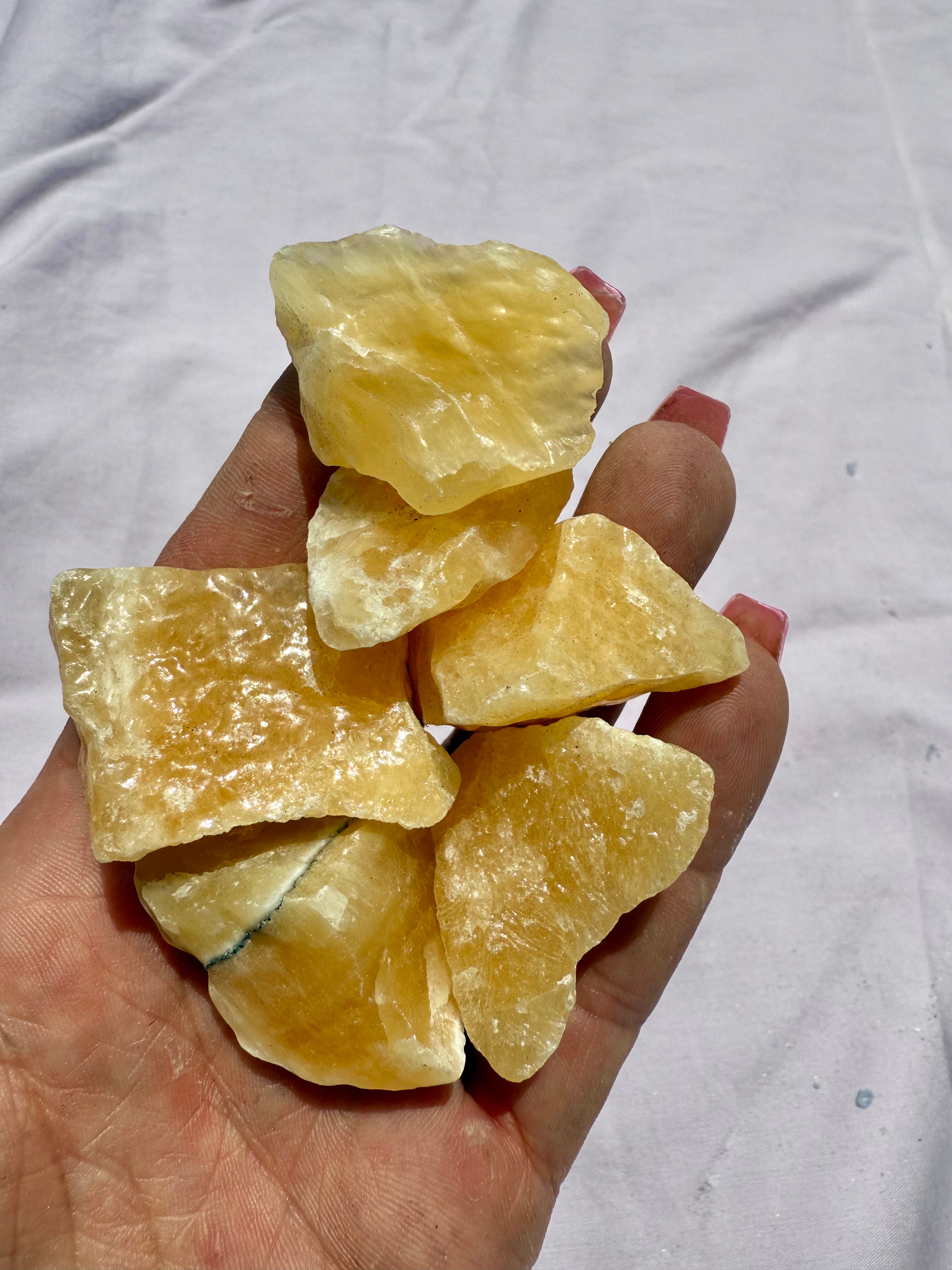 Raw Small Orange Calcite