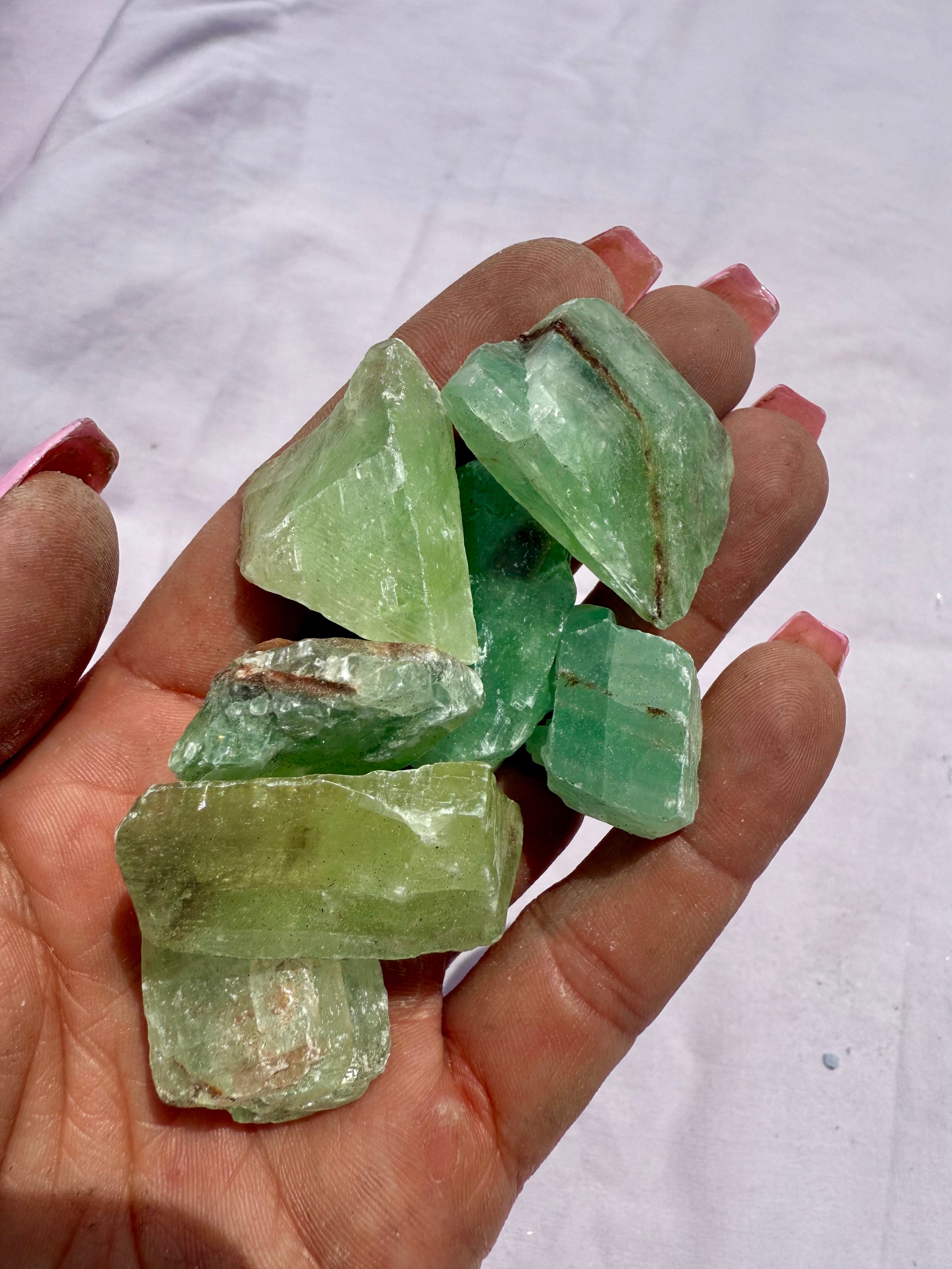 Raw Small Green Calcite